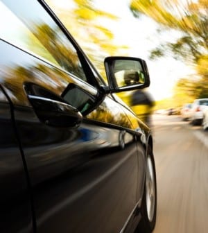 driving through the city