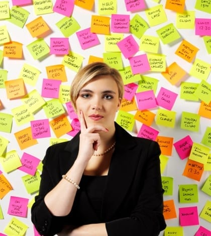 iStock_girl with post its