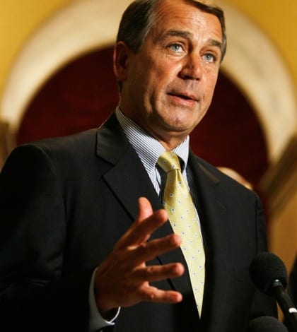 House GOP Leadership Holds Press Conference On Stimulus Package <<enter caption here>> on January 28, 2009 in Washington, DC.