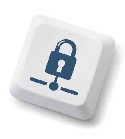 Network security key. Isolated on white with clipping path.