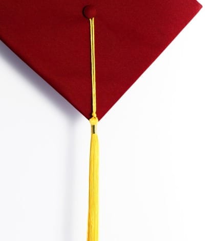 Mortar Board with Tassel Maroon and gold colors for graduation