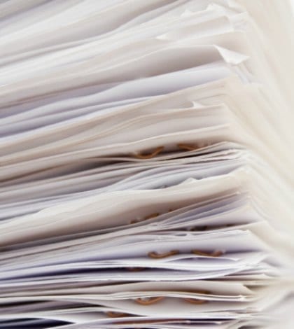 Big Stack of papers in folder Big Stack of papers in folder