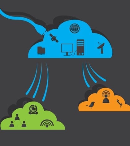 vector illustration of network cloud connected with each other