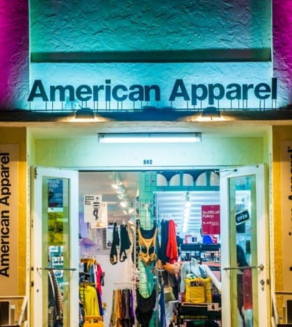 MIAMI BEACH, USA - AUGUST 2, 2010: shop the Apparel at ocean drive is open in the night in Miami Beach, Florida. Art Deco Night-Life in South Beach is one of the main tourist attractions in Miami.