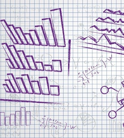 Set of the business diagrams drawn by a pan on a paper.