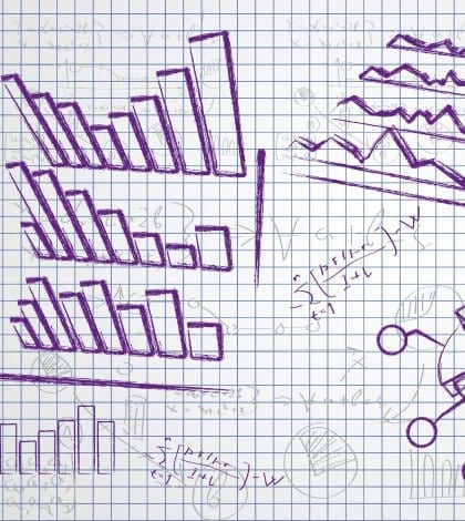 business diagrams Set of the business diagrams drawn by a pan on a paper.
