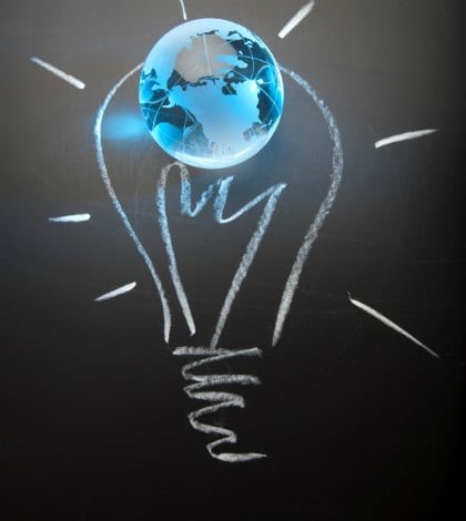 Global ideas and innovation concept on blackboard Global ideas and innovation concept on blackboard