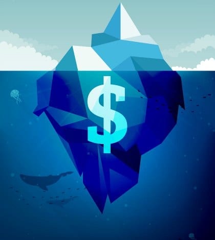 Iceberg financial concept Iceberg financial concept