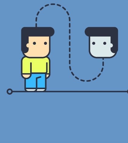 self-talk self talk. Conceptual illustration. line art style