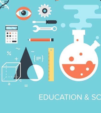 Education and Science Abstract flat vector illustration of science and technology concepts. Design elements for mobile and web applications.