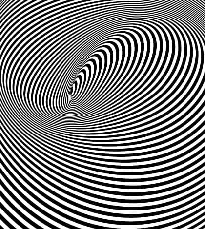 Spiral Optical Illusion - Abstract Black and White Opt Art Background