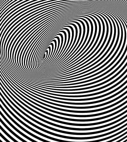 Black and White Opt Art Background Spiral Optical Illusion - Abstract Black and White Opt Art Background