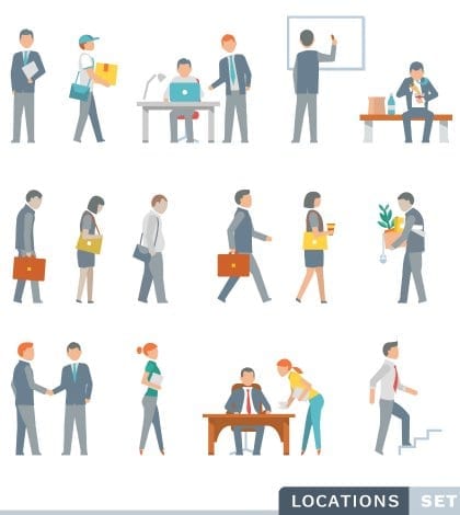 Working people. Office. Flat icons. Working people. Office. Flat icons.