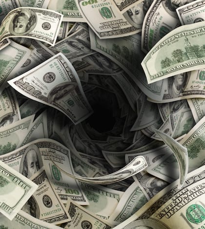 Financial tunnel Tunnel of $100 dollar bills
