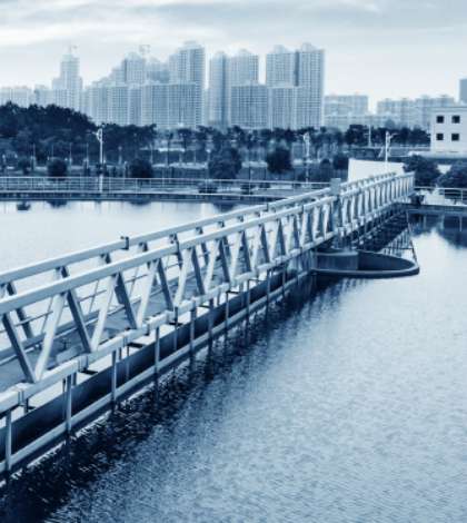Modern urban wastewater treatment plant. Modern urban wastewater treatment plant.