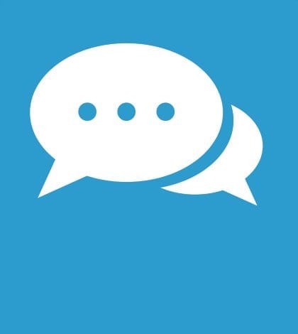 chat icon, isolated, white on the blue background. Exclusive Symbols chat icon, isolated, white on the blue background. Exclusive Symbols