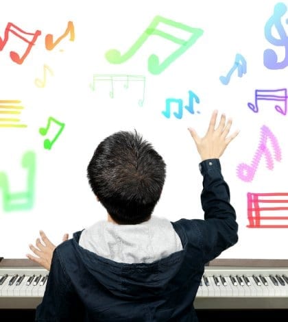 back of asian musician compose a song on his imagination back of asian musician compose a song on his imagination