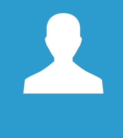 male profile icon, isolated, white on the blue background. Exclusive Symbols male profile icon, isolated, white on the blue background. Exclusive Symbols