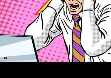 shocked-alarmed-computer-screen-82288895-420 Businessman working on laptop pop art retro style. Bad news panic is a financial failure. Computers and office work. Man and modern technology