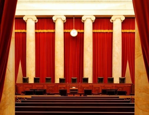 A shot of the Supreme Court of the United States of America The chamber of the Supreme Court of the United States.