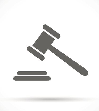 judge gavel icon . Pictogram of auction . Vector justice symbol