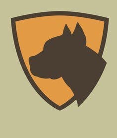 Vector illustration of guard dogs.