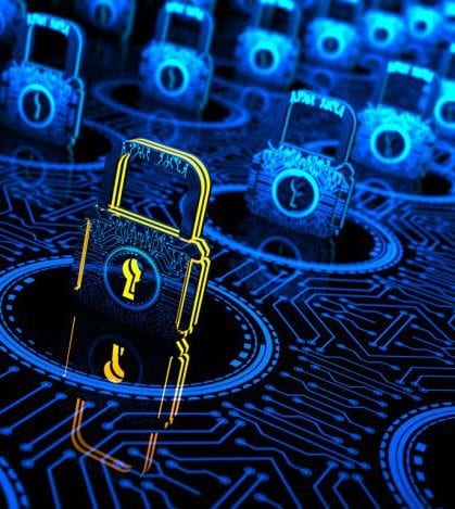 Abstract concept Internet Cyber Security network with lock Abstract Digital concept which shows network security optimization and internet technology