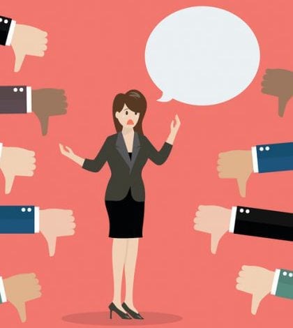 Bad speech from business woman Bad speech from business woman. Vector illustration