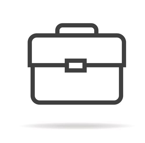 Briefcase portfolio outline icon black color. Vector Illustration