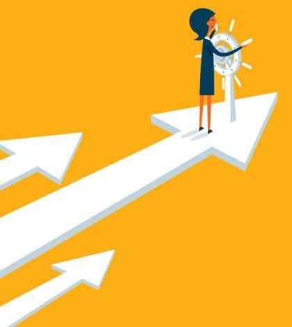 The Way Forward with Businesswoman Business Strategy with businessman