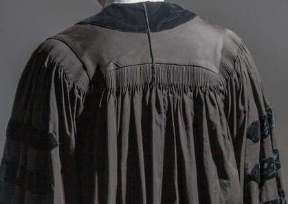 Back view of a young judge