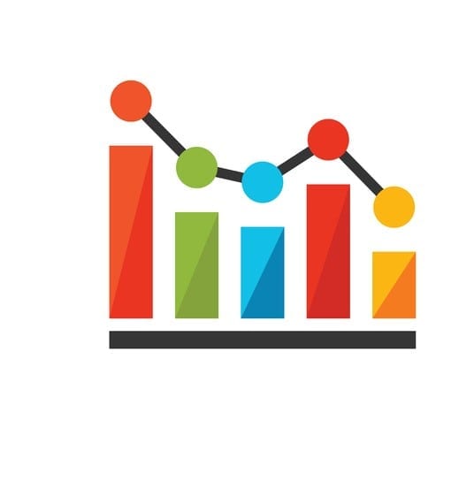Bar Chart as Analytics Concept Icon Icon of multicolored business financial graph declining. Analytics, decline, financial graph. Business concept. Can be used for topics like business, analytics, finance