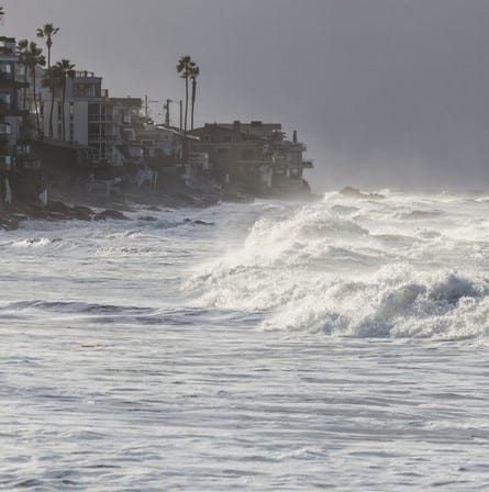 Homes and hotels along the Orange County, California coast are threatened by rising seas