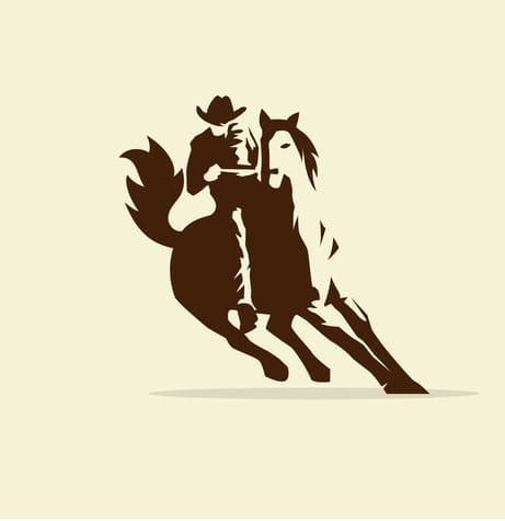 Vector of Cowboy riding wild horse