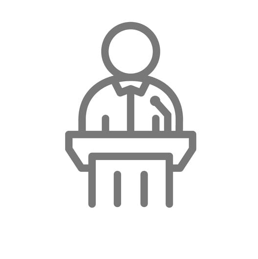 Simple defendant, witness line icon. Symbol and sign vector illustration design. Isolated on white background Vector symbol or icon design element