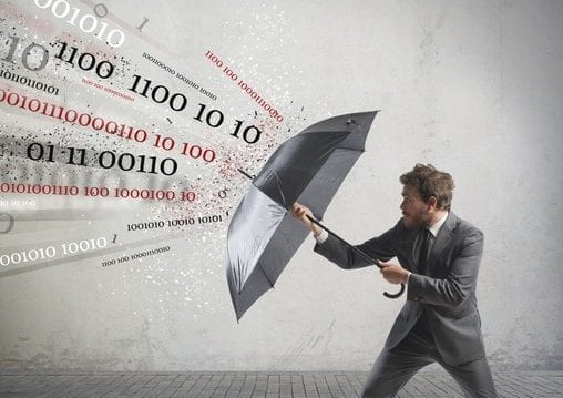 Antivirus and firewall concept Antivirus and firewall concept with businessman and umbrella