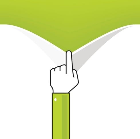 Opening Unwrapping white cover using finger.