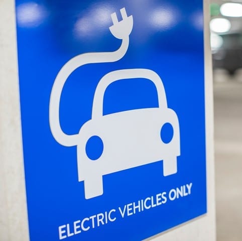 Sign For Electric Car Charging Point In Car Park Sign For Electric Car Charging Point In Car Park