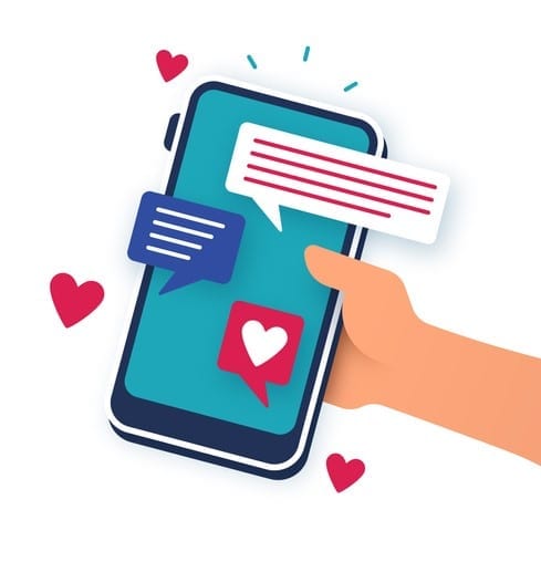 Mobile device dating romance phone app.