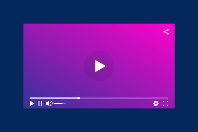 Modern interface video player. Template for applications and web technology. Blue background. EPS 10