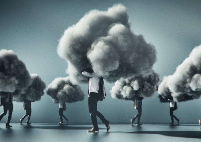 Humorous mobile cloud computing conceptual image.