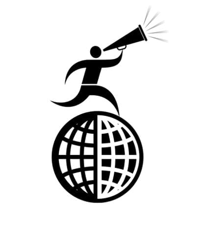 bullhorn globe bullhorn globe