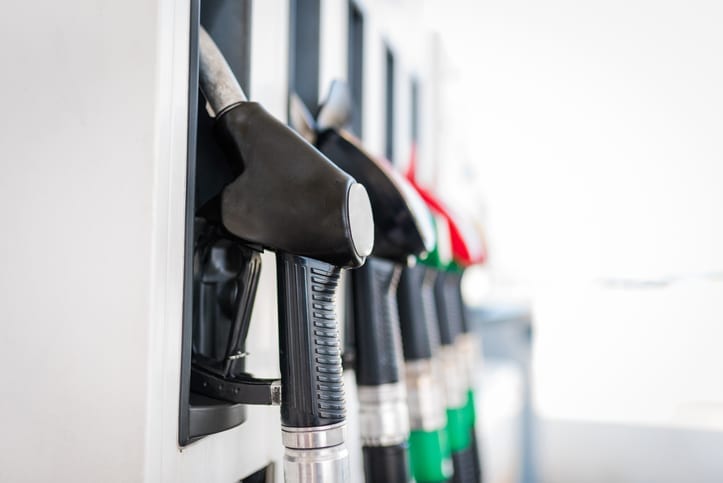 Fuel pumps close up at a Petrol station Fuel pumps close up at a Petrol station