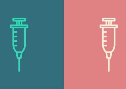Pop art line Syringe icon isolated on color background. Syringe for vaccine, vaccination, injection, flu shot. Medical equipment. Vector Illustration Pop art line Syringe icon isolated on color background. Syringe for vaccine, vaccination, injection, flu shot. Medical equipment. Vector Illustration