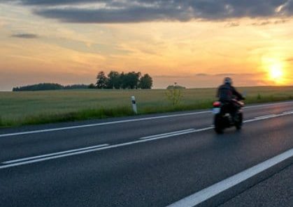 Motorcycle sunset 614316342 420 Motion blur motorcycle riding on asphalt road towards the horizon in rural landscape at sunset. Red car in the distance.
Keywords: motorcycle, motorbike, drive roadster, motorcyclist, car, vehicle, automobile, transport, traffic, transit, transportation, conveyance, vehicular, drive, ride, travel, tour, trip, motion blur, highway, motorway, road, asphalt, perspective, landscape, countryside, nature, scenery, meadow, grass, green, field, rural, tree, horizon, summer, sky, cloud, sun, sunset, sundown, sunrise, golden, orange, yellow, dusk, twilight, darkness, dawn, daybreak