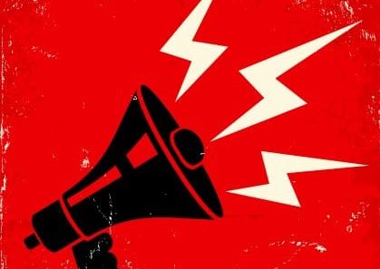 speech loud RED MEGAPHONE speech loud RED MEGAPHONE