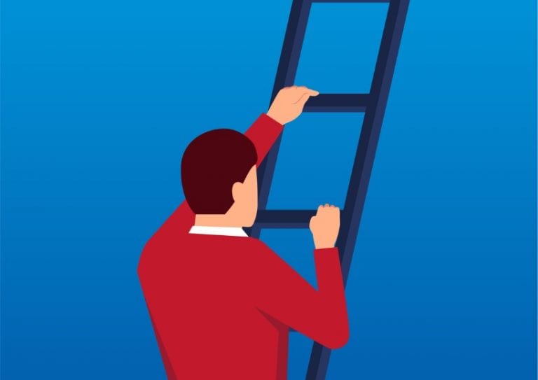 people-climbing-the-ladder-vector-id916731504