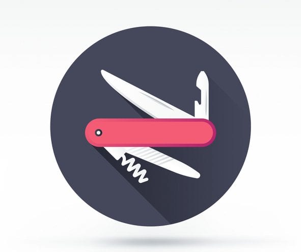 Army Knife Flat style with long shadows, army knife vector icon