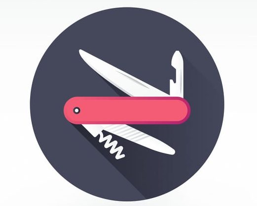 Army Knife Flat style with long shadows, army knife vector icon