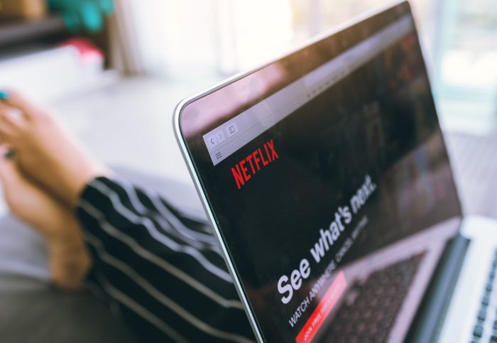 Close up Netflix website in laptop screen. Netflix being popular internationally. CHIANG MAI ,THAILAND - March 31, 2018 : Close up Netflix website in laptop screen. Netflix being popular internationally.